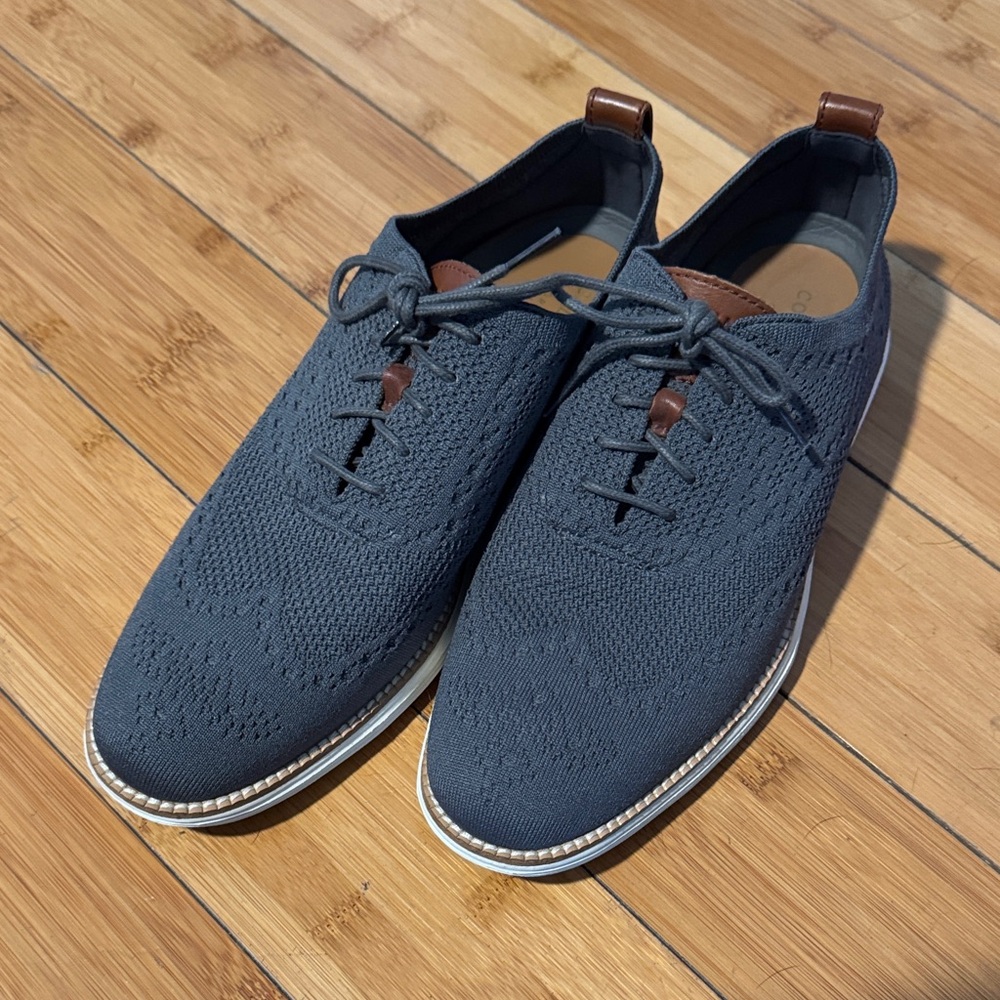 Cole Haan Dark Blue Knit Oxfords